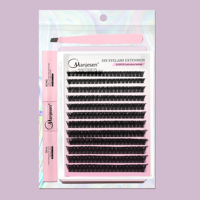 Cils en grappe DIY Neon Coral Surge 117D D Curl 14-19mm, couleurs vives et lumineuses, fluorescentes, tropicales, audacieuses, pour les vacances et les soirées