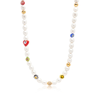Collier en perles baroques pour hommes, ras du cou, bijoux smiley pour visage, perles d'eau fraîche, bijou personnalisé, vente en gros, tendance 2020