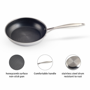 Ensemble de poêles à frire en acier inoxydable tricolore antiadhésif, compatible avec l'induction, résistant aux rayures et au lave-vaisselle - Product Image 6