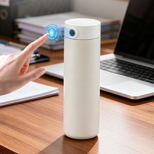 Bouteille d'eau intelligente en acier inoxydable 316 avec verrouillage par empreinte digitale, portable, pour usage au bureau, blanche - Product Image 1