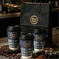 Gobelets à café jetables biodégradables avec couvercles, revêtement PE, logo personnalisé, écologiques, vente en gros