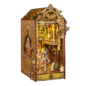 Escena de Librería Vintage Egipcia de Madera para Armar, Miniatura 3D de Casa de Muñecas, Decoración para Estante, Regalo de Cumpleaños - Product Image 1