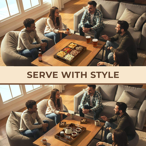 Elegante Vassoio di <span class=keywords><strong>Servizio</strong></span> in Legno - Design Modulare per Servire Cibo, Frutta, Snack, Antipasti e Dessert alle Eventi - Product Image 5