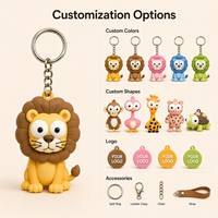 Porte-clés personnalisé en PVC caoutchouc 3D, figurine mignonne d'anime ou de dessin animé, pour cadeaux de co-marquage de marque