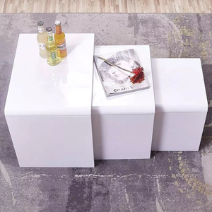 <strong>White</strong> 3 <strong>Tables</strong> High <strong>Gloss</strong> Multi-functional <strong>Nesting</strong> Coffee <strong>Tables</strong> Island Display <strong>Table</strong> Stand for Clothing Store - Product Image 1