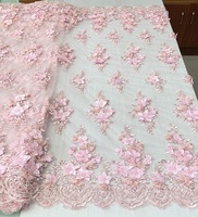 Tela de Tul Bordada con Apliques de Flores 3D y Cuentas, Ecológica, de Alta Calidad, para Vestidos de Novia, Venta al Por Mayor