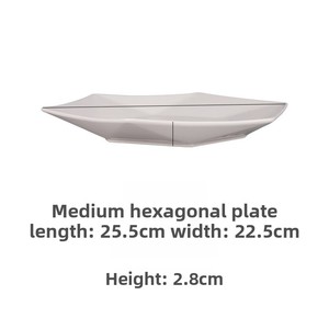 Vaisselle d'hôtel créative en porcelaine renforcée, assiettes hexagonales blanches épaisses pour plats chauds, ensemble d'exportation, compatible micro-ondes, <span class=keywords><strong>moderne</strong></span> - Product Image 6