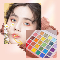 Palette de fards à paupières imperméables de haute qualité à 30 couleurs avec des finitions scintillantes et lumineuses et un design personnalisable