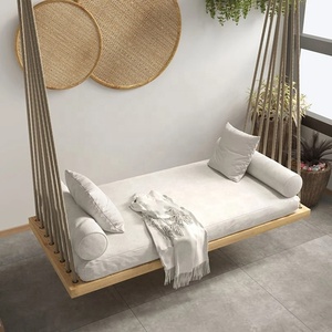 Balançoire d'extérieur nordique, panier suspendu d'extérieur, balcon, bois massif, balançoire simple ou double, chaise berçante d'intérieur, hamac, chaise en rotin - Product Image 2