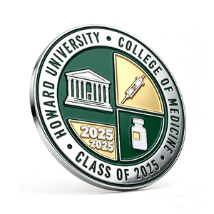 Moneda Conmemorativa Personalizada de la Universidad Médica, Doble Chapado en Aleación de Zinc Esmaltada, para Graduación de la Escuela de Medicina, Año Nuevo Chino, Amor - Product Image 3