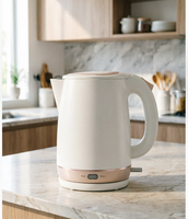 Bouilloire Électrique Sans Fil en Acier Inoxydable 1,8 L 1800 W avec Fonction Maintien au Chaud, Rotation à 360°, Arrêt Automatique et Ébullition Rapide pour Vente en Gros