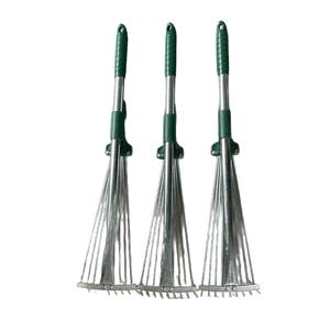 Râteau de jardin en acier inoxydable à 9 dents, râteau télescopique pour pelouse avec poignée antidérapante pour l'aménagement paysager agricole - Product Image 4