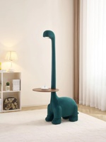Table basse en bois de hêtre au design artistique en forme d'animal avec éclairage et étagère de rangement pour salon et usage domestique