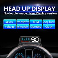HUD Mobil OBD2 3 Warna, Alarm Kecepatan Multi-Tahap, 8 Mode Tampilan, -40 ° C hingga 80 ° C Proyektor Tanpa Ghosting untuk Kendaraan OBDII