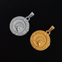 Pendentif vintage de gladiateur romain, pendentif de guerrier spartiate en or, casque, médaille, pendentifs pour hommes, bijoux en acier inoxydable