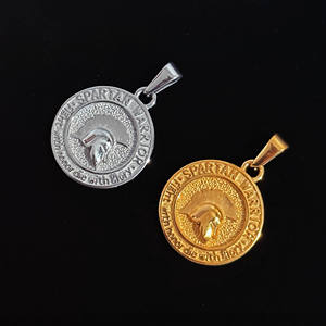 Colgante Vintage de Gladiador Romano, Colgante de Guerrero Espartano Dorado, Medalla con Casco, Colgantes para Hombre, Joyería de Acero Inoxidable - Product Image 2