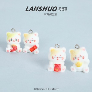 จี้รูปแมวการ์ตูน ทำจากโลหะผสมสังกะสี ชุดเครื่องประดับ DIY สำหรับพวงกุญแจ ตกแต่งรถยนต์ ของขวัญสำหรับทุกเพศ - Product Image 4