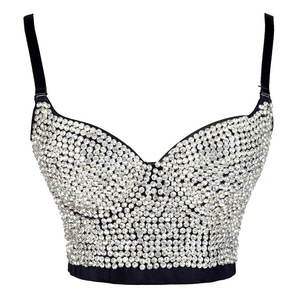 Top Bandeau sin Tirantes con Pedrería y Diseño de Espina de Pescado, Estilo Europeo, Tallas XS S M L XL - Product Image 2