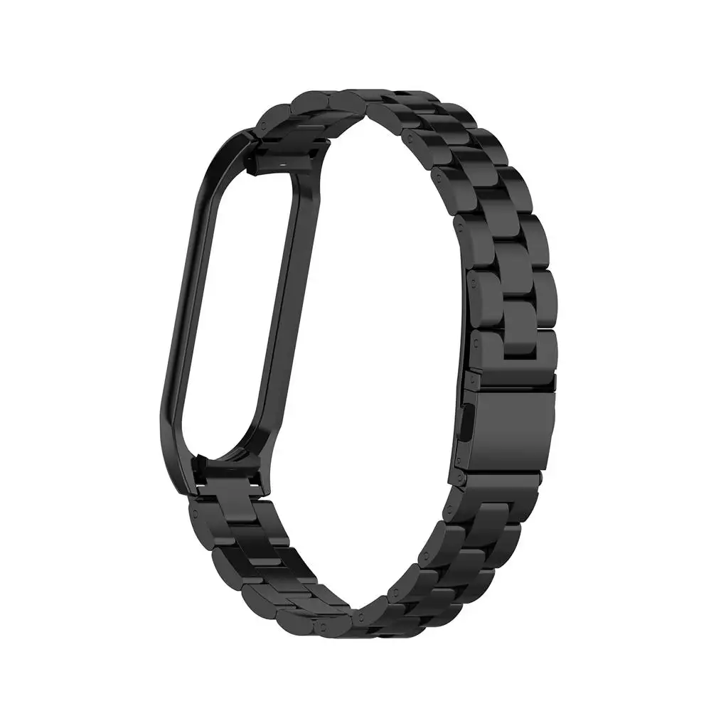 wrist strap for xiaomi mi band 6 5 3 4 band 4 replacement Metal Strap Stainless Steel Bracelet Wristbands+Metal case
