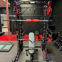 OEM/ODM Half Cage Multi Functional Trainer Smith Machine Station Gym Power Rack Squat Rack avec Stack Weight