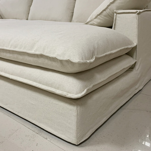 Sofá Moderno de Estilo Europeo de Lujo en Forma de I, Tapizado en Tela Gris <span class=keywords><strong>Blanco</strong></span> Profundo, Sofás de 7 Plazas para el Hogar, Muebles para Sala de Estar Moderna - Product Image 5