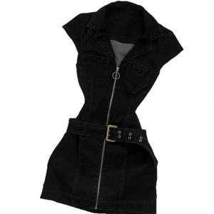 เดรสยีนส์ทรงเข้ารูปแขนสั้นสไตล์เรโทรสุดเซ็กซี่สำหรับสาวฮอต คอลเลคชั่นใหม่รับซัมเมอร์ ช่วยกระชับสัดส่วนช่วงเอว - Product Image 5