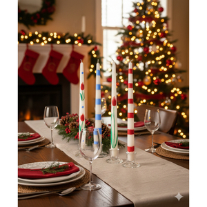 Hand-Painted Decorative <b>Taper</b> <b>Candles</b> Colorful Modern Home Dcor (Set of 4) for Valentine's Day & Birthdays Votive <b>Candle</b> - Product Image 3