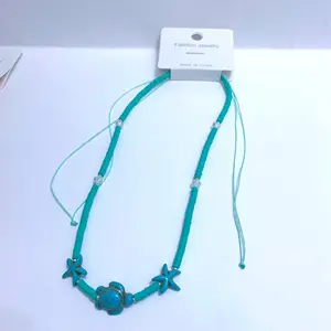 Kustom BOHEMIA manik-manik perhiasan wanita warna-warni tanah liat polimer buatan tangan kalung sintetis turquoise seluruh obral