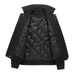 Chaqueta de Plumón Personalizada para Hombre con Cuello Alto - Chaqueta Acolchada Moderna, Estilo Universitario, Abrigo Cálido con Cierre de Botones - Product Image 2