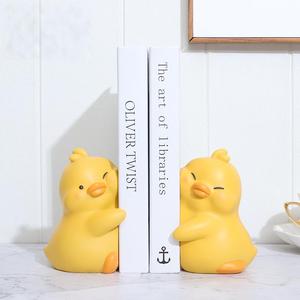 ROOGO Sujetalibros de Resina con Diseño de Patos Abrazados, Sujetalibros Artesanal, Adorno de Escritorio con Patos Adorables, Venta al por Mayor, Decoración del Hogar, Artesanía - Product Image 1