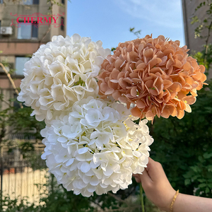 DC211 New <strong>Artificial</strong> <strong>Flowers</strong> Wholesale High Quality Hydrangea Big Head Silk White Green Hydrangea <strong>Flower</strong> for Wedding Decor - Product Image 3