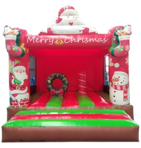 Décoration gonflable de tente de maison de Noël de grotte de père Noël rouge extérieure <span class=keywords><strong>pour</strong></span> le château gonflable d'hiver d'événements - Product Image 1