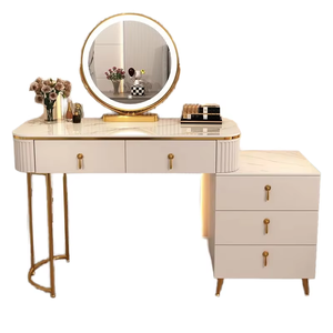 Moderno Tavolo Multifunzionale Bianco di Lusso in Stile Nordico per Camera <span class=keywords><strong>da</strong></span> Letto, Appartamento Femminile, Piccolo Tavolo <span class=keywords><strong>da</strong></span> Trucco per Hotel con Ricarica e Illuminazione - Product Image 1