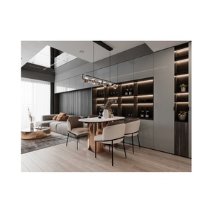 Tablero de MDF recubierto con película de PET de Color sólido antiarañazos de alto brillo, paneles de muebles hechos a medida y puertas de gabinetes, tableros de melamina - Product Image 5
