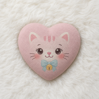 Broche Cœur Métallique Personnalisée Vigreat, Badge en Tôle Recouvert de Tissu Imprimé sur Mesure, Épingle Décorative Adorable, Collection Souvenir