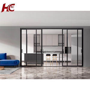 Vente en gros de design moderne en aluminium grande <span class=keywords><strong>porte</strong></span> d'entrée en verre doubles portes coulissantes en verre pour les maisons vente d'usine <span class=keywords><strong>sur</strong></span> les nouvelles tendances - Product Image 1