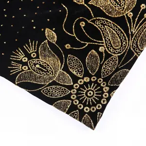 Tela de l'inde tissu abaya noir formel allemand velours tissu velboa pour la robe