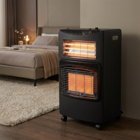 Chauffage portable à gaz double chaleur infrarouge à quartz céramique sur roulettes pour maison, chambre, atelier, bureau