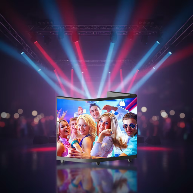 Portable Curved Square Folded DJ Video Booth with LED Screen for DJ Night Party in US EU Warehouse