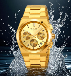 SKMEI 9371 Simple Fashionable <strong>Round</strong> <strong>Watch</strong> Water-Resistant Stainless Steel Band Custom Logo <strong>Pointer</strong> Dial Display - Product Image 2
