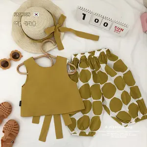 Conyson Summer Fashion Neue koreanische Bow Top Wave Dot Bloomers mit Hut Kinder Baby Girl Shorts 3 Stück ärmelloses Mädchen Set