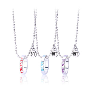 3 pz/set Best Friend Forever collana Set femminile Boho anello ciondolo Bff amicizia Choker collana di moda regalo di gioielli - Product Image 5
