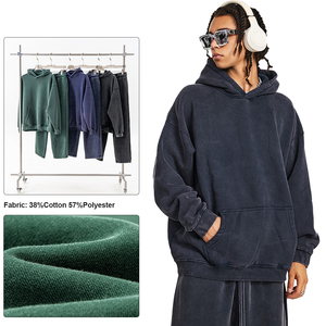 Hoodies Các Nhà Sản Xuất Cổ Điển Rửa Quá Khổ Hoodies Thiết Lập Unisex Sweatsuit Tùy Chỉnh Axit Rửa Hoodies Và Sweatpants Thiết Lập - Product Image 3