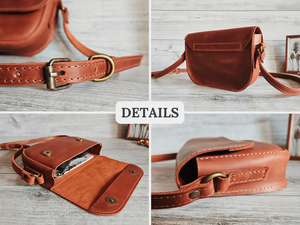 Bolso Bandolera de Cuero Personalizado para Mujer, Bolso Pequeño Hecho a Mano, Bolso de Hombro Marrón, Regalo para Ella - Product Image 3