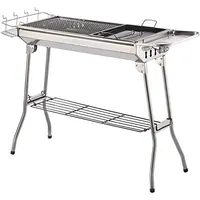 Full-set Stainless Steel Portable Folding Charcoal BBQ Grill Stainless Steel Camping Picnic Cooker