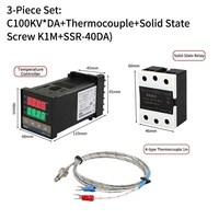 Kit Pengontrol Suhu PID REX-C100 dengan Relay SSR, Termokopel Tipe K, dan Heat Sink - Set Lengkap 4-in-1