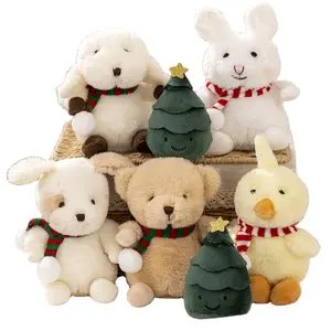 New Arrival Wholesale Pompom Christmas Tree Plush Rabbit Ornaments Winter Festival Xmas Party Decorations