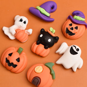 Cabujones de resina de calabazas y fantasmas de Halloween para la creación de joyas DIY y decoración de horquillas - Product Image 2