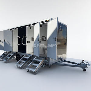 Remorque de toilettes mobiles à 6 stations avec douches, toilettes portables de luxe, très vendues en 2025 - Product Image 3