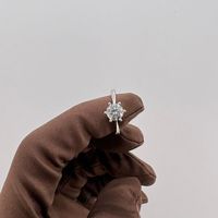 Bague en diamant de laboratoire 18 carats 1 carat 2 carats Bague solitaire ronde en diamant Or blanc Bague de fiançailles pour femmes